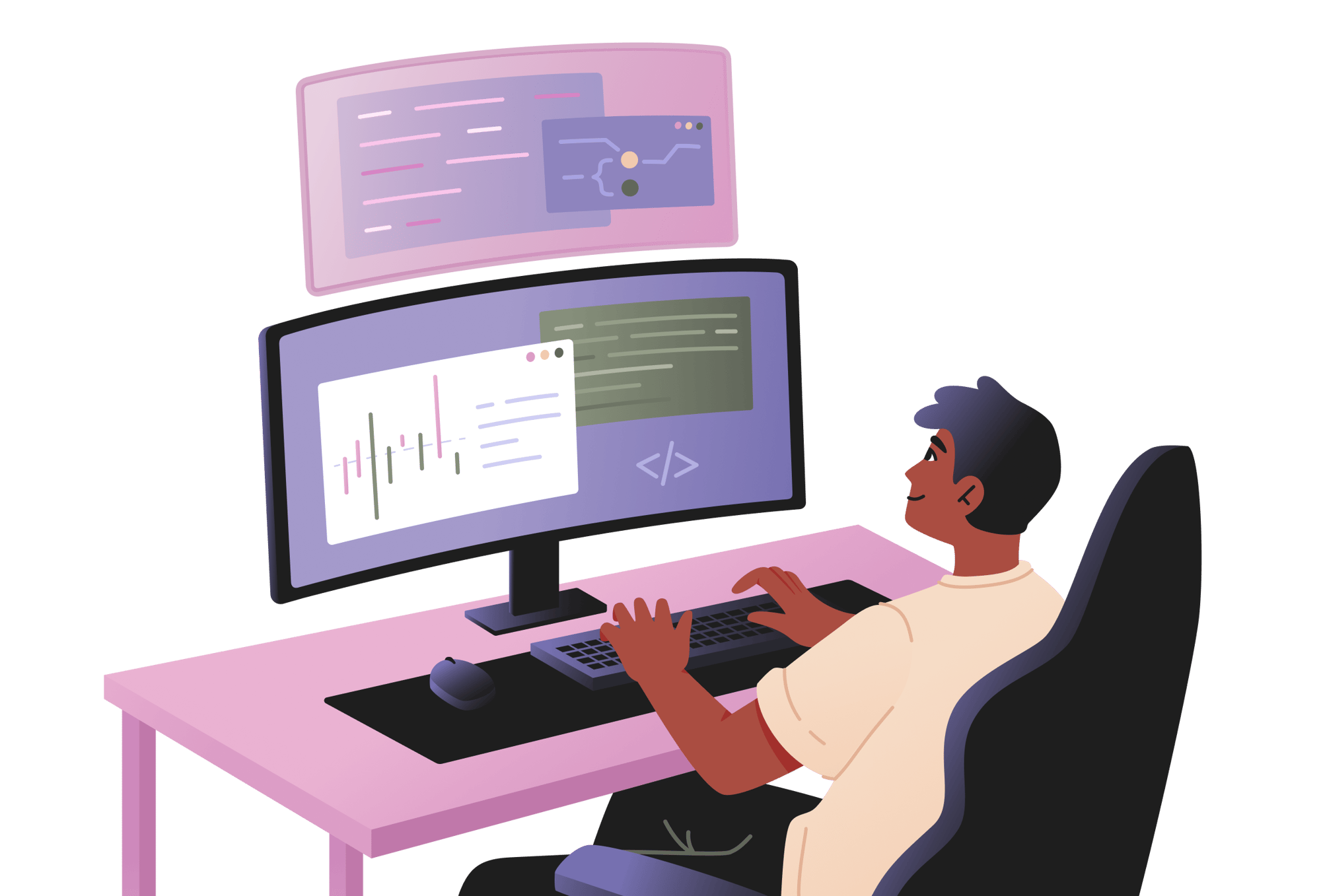 Male programmer writing program code - Copy