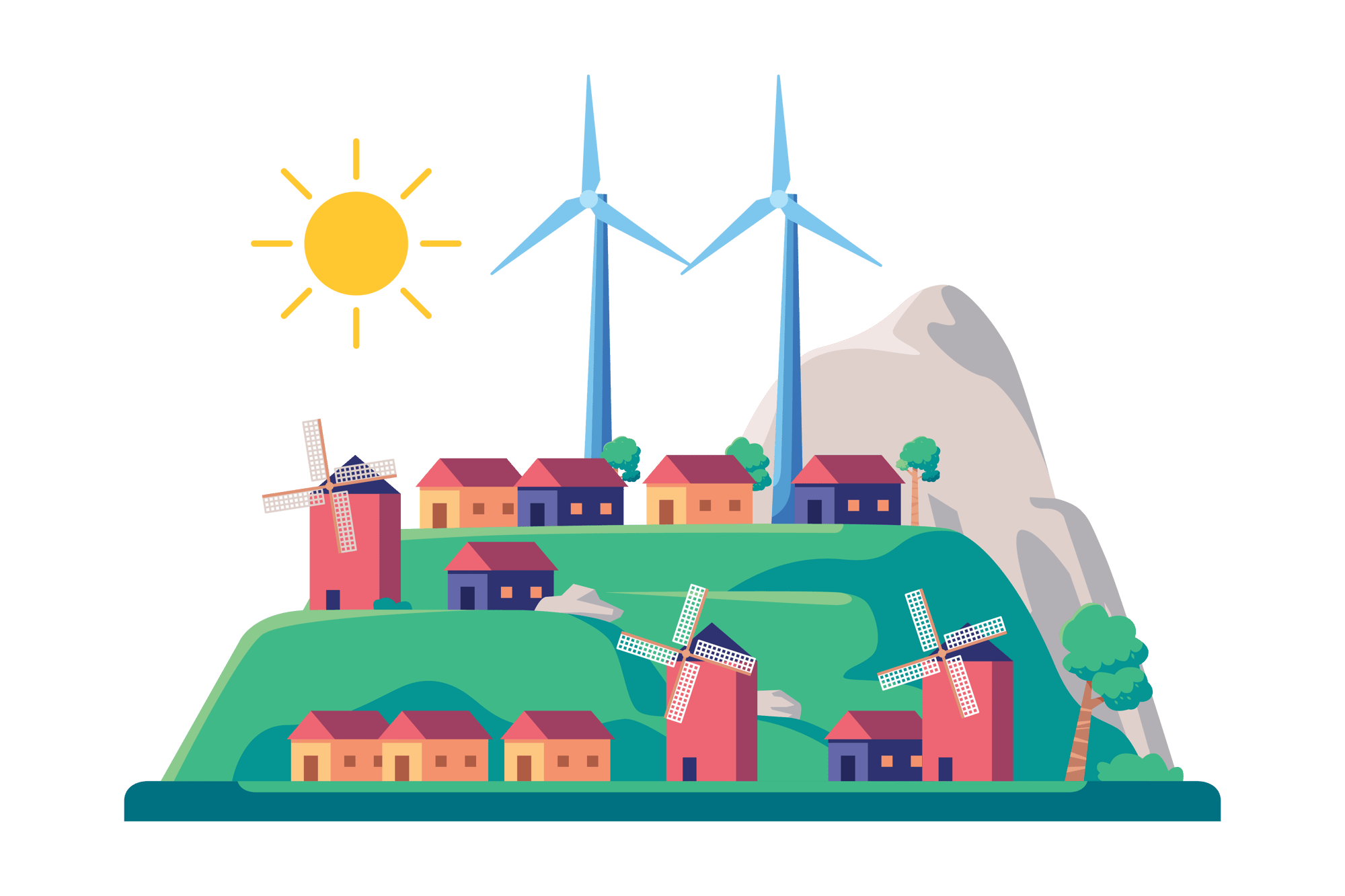 Wind Power Vector Illustration - PNG File